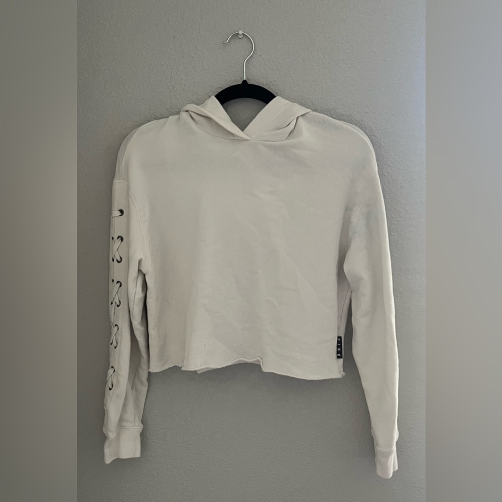 PINK by Victoria’s Secret white cropped hoodie